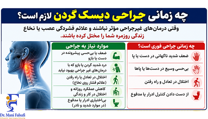 چه زمانی جراحی دیسک گردن لازم است؟
