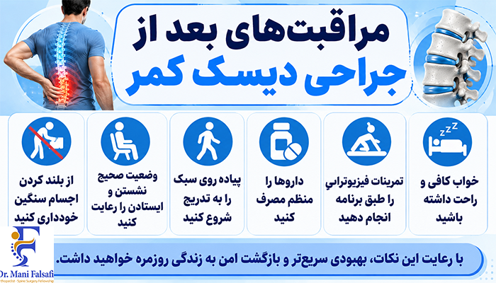 مراقبت های پس از جراحی دیسک کمر
